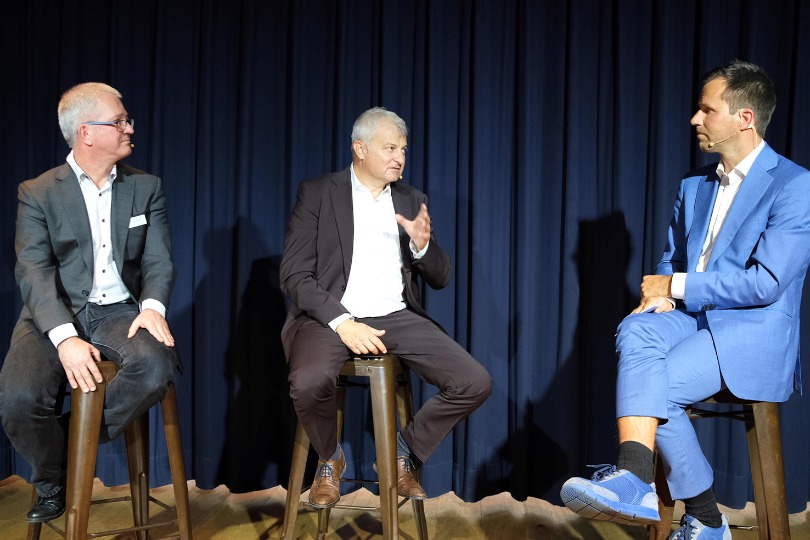 Interview mit Ronnie Brunner und Andrej Vckovski durch Christoph Kohler (von links)