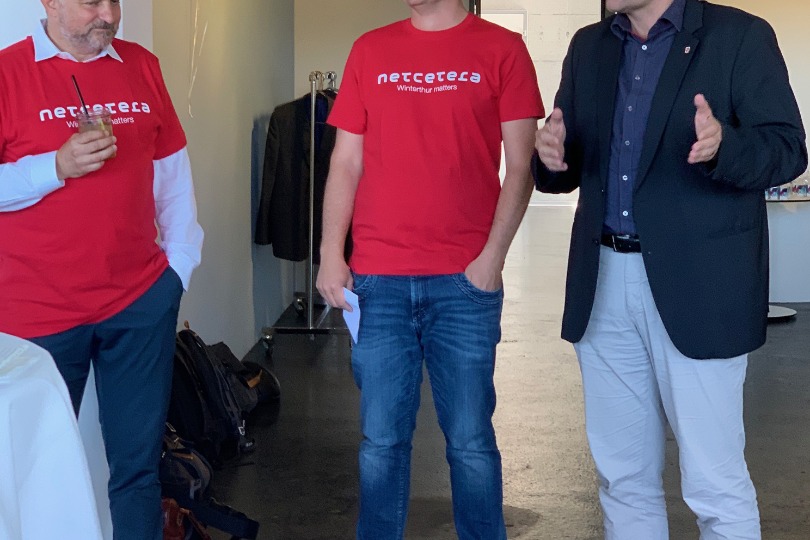 CEO Andrej Vckovski, Geschäftsstellenleiter Martin Jäger und Stadtrat Stefan Fritschi (von Links)